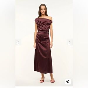 STAUD Phare Silk Dress Merlot